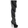 Pleaser DELIGHT-3065 Black Vegan Suede Silver Sale Women
