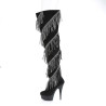 Pleaser DELIGHT-3065 Black Vegan Suede Silver Sale Women