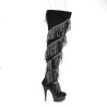 Pleaser DELIGHT-3065 Black Vegan Suede Silver Sale Women