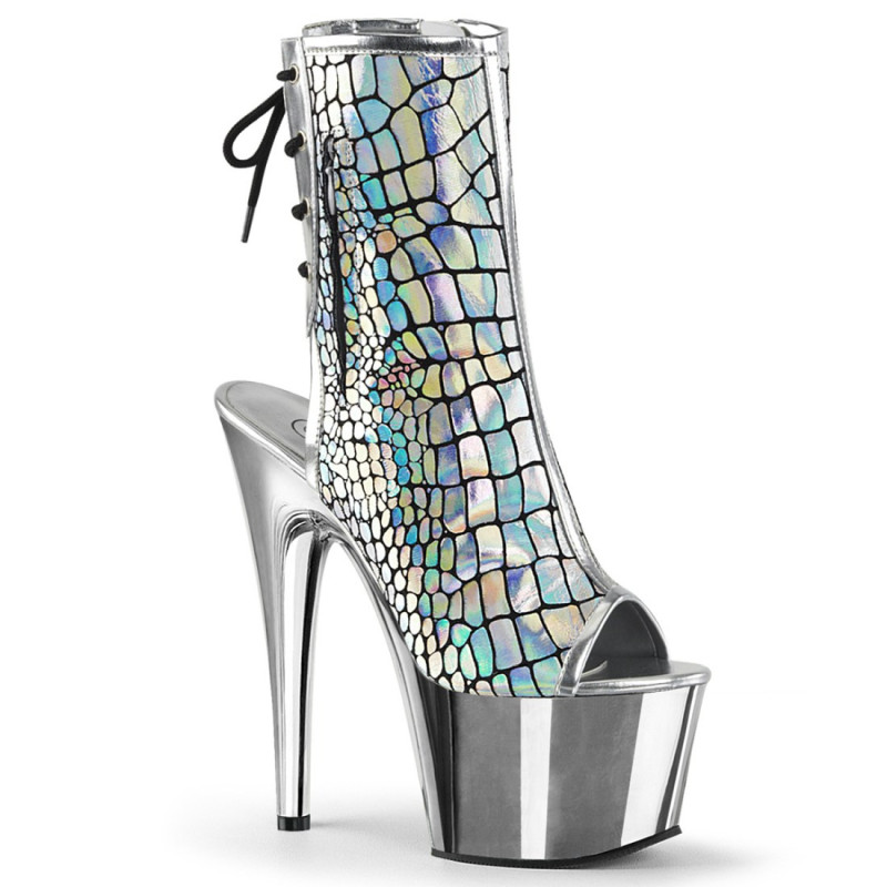 Pleaser ADORE-1018HG Silver Hologram Chrome Sale Women