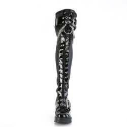 Demonia BRATTY-304 Black Vegan Chunky Overknee Boots