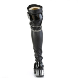Demonia BRATTY-304 Black Vegan Chunky Overknee Boots