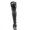 Demonia BRATTY-304 Black Vegan Chunky Overknee Boots