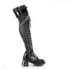 Demonia BRATTY-304 Black Vegan Chunky Overknee Boots