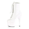 Pleaser ADORE-1020 White Patent High Heeled Ankle Boots