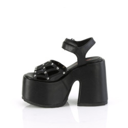 Demonia CAMEL-17 Black Vegan Chunky Platform Sandal