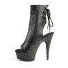 Pleaser DELIGHT-1018MMG Black Vegan Leather Sale Women