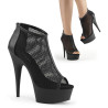 Pleaser DELIGHT-600-12 Black Vegan Leather Fishnet Sale