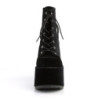 Demonia CAMEL-203 Black Velvet Chunky Platform Boots