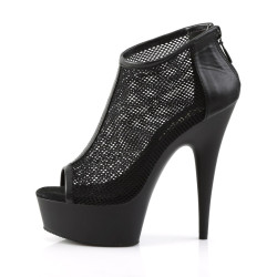 Pleaser DELIGHT-600-12 Black Vegan Leather Fishnet Sale