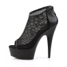 Pleaser DELIGHT-600-12 Black Vegan Leather Fishnet Sale