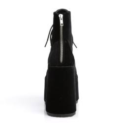Demonia CAMEL-203 Black Velvet Chunky Platform Boots