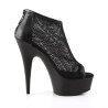 Pleaser DELIGHT-600-12 Black Vegan Leather Fishnet Sale