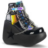Demonia DYNAMITE-101 Black Patent Mirror Vegan Sale