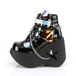Demonia DYNAMITE-101 Black Patent Mirror Vegan Sale