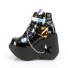 Demonia DYNAMITE-101 Black Patent Mirror Vegan Sale