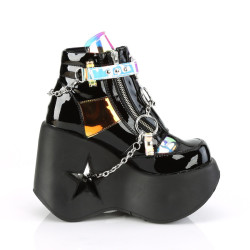 Demonia DYNAMITE-101 Black Patent Mirror Vegan Sale