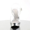 Fabulicious ELEGANT-408 Clear Silver Heeled Sandals