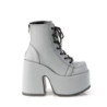 Demonia CAMEL-203 Grey Reflective Chunky Platform Boots