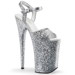 Pleaser INFINITY-910LG Silver Glitter Sale Women