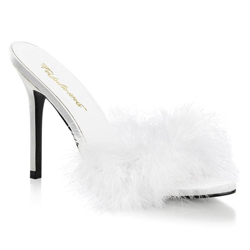 Fabulicious CLASSIQUE-01F White Vegan Fur Sale Women Fabulicious CLASSIQUE-01F White Vegan Fur Sale Women