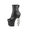 Pleaser IRONGRIP-1042 Black Vegan Leather Silver Sale
