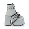 Demonia CAMEL-205 Grey Reflective Chunky Platform Boots