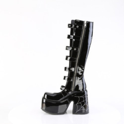 Demonia CAMEL-223 Black Patent Chunky Platform Boots