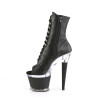 Pleaser SPECTATOR-1021 Black Vegan Leather Transparent