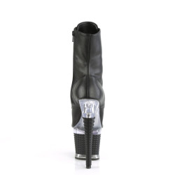 Pleaser SPECTATOR-1021 Black Vegan Leather Transparent