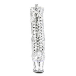 Pleaser SPECTATOR-1040G Silver Glitter Transparent Chrom