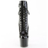 Pleaser ADORE-1020BLG Black Patent Blue Glitter Boots