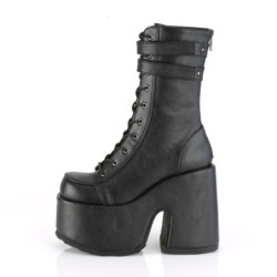 Demonia CAMEL-250 Black Vegan Chunky Platform Boots