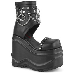 Demonia WAVE-22 Black Vegan Leather Sale Women