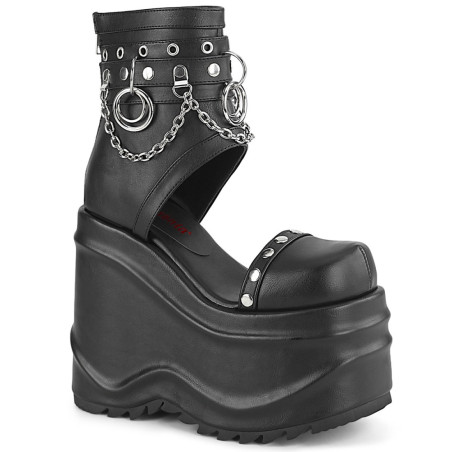 Demonia WAVE-22 Black Vegan Leather Sale Women