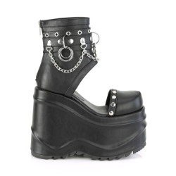 Demonia WAVE-22 Black Vegan Leather Sale Women