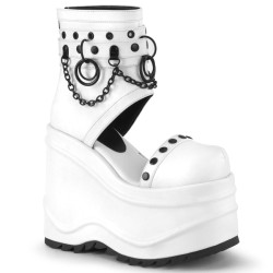Demonia WAVE-22 White Vegan Leather Sale Women