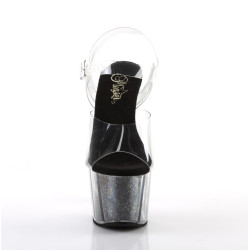 Pleaser ADORE-708G Black Glitter Platform High Heels