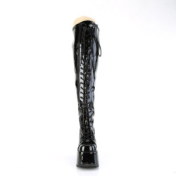 Demonia CAMEL-300WC Patent Wide Calf Thigh High Boots