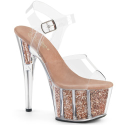 Pleaser ADORE-708G Rose Gold High Heeled Women Sandals