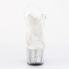 Pleaser ADORE-708G Silver Glitter Platform High Heels