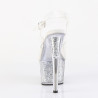 Pleaser ADORE-708G Silver Glitter Platform High Heels