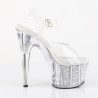 Pleaser ADORE-708G Silver Glitter Platform High Heels