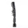 Demonia CAMEL-308 Black Patent Chunky Thigh High Boots
