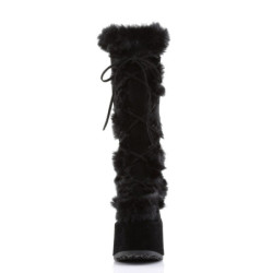 Demonia CAMEL-311 Black Vegan Chunky Knee High Boot