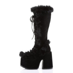 Demonia CAMEL-311 Black Vegan Chunky Knee High Boot