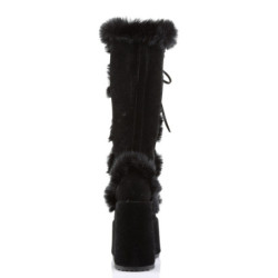 Demonia CAMEL-311 Black Vegan Chunky Knee High Boot