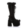 Demonia CAMEL-311 Black Vegan Chunky Knee High Boot