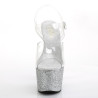 Pleaser ADORE-708HMG Silver Glitter Platform High Heels