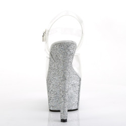 Pleaser ADORE-708HMG Silver Glitter Platform High Heels